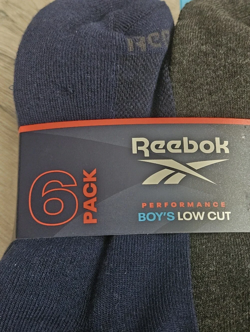 Reebok Performance Training Low Cut Socks 6-Pack Boys Large Shoe Size 4-10 NEW